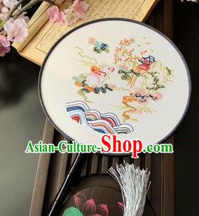 China Classical Embroidered Circular Fan Dance Fans Handmade Palace Fan Traditional Hanfu Silk Fan China Classical Embroidered Circular Fan Dance Fans Handmade Palace Fan Traditional Hanfu Silk Fan