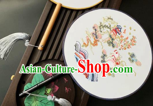 China Classical Embroidered Circular Fan Dance Fans Handmade Palace Fan Traditional Hanfu Silk Fan China Classical Embroidered Circular Fan Dance Fans Handmade Palace Fan Traditional Hanfu Silk Fan