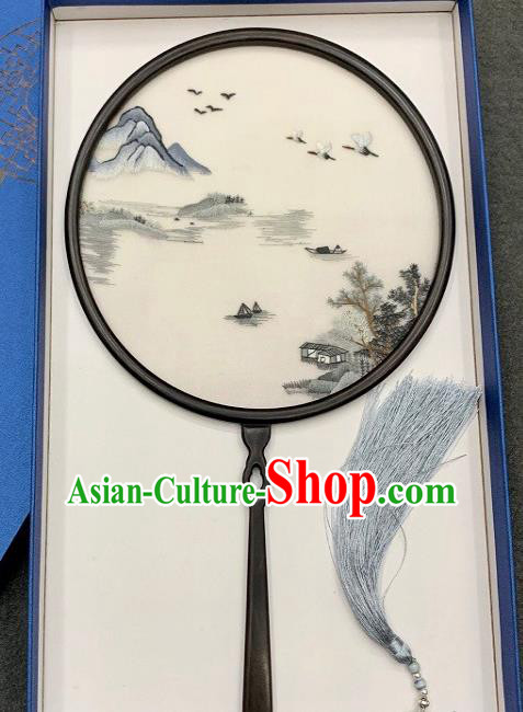China Double Side Embroidery Circular Fan Traditional Hanfu Silk Fan Handmade Embroidered Palace Fan China Double Side Embroidery Circular Fan Traditional Hanfu Silk Fan Handmade Embroidered Palace Fan