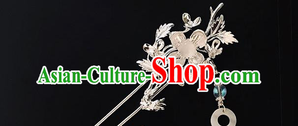 China Traditional Hair Accessories Classical Argent Plum Blossom Hairpin Handmade Tassel Hair Stick China Traditional Hair Accessories Classical Argent Plum Blossom Hairpin Handmade Tassel Hair Stick