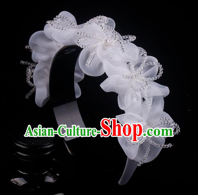 French Bride Beads Hair Clasp Hair Accessories Elegant Wedding Silk Bowknot Headband French Bride Beads Hair Clasp Hair Accessories Elegant Wedding Silk Bowknot Headband