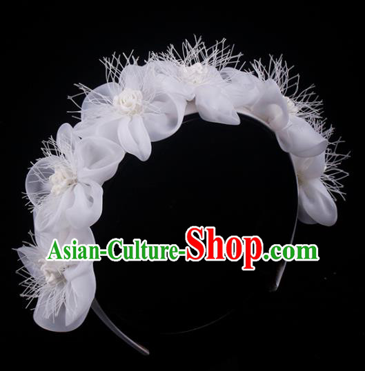 French Bride White Roses Hair Clasp Hair Accessories Elegant Wedding Headband French Bride White Roses Hair Clasp Hair Accessories Elegant Wedding Headband