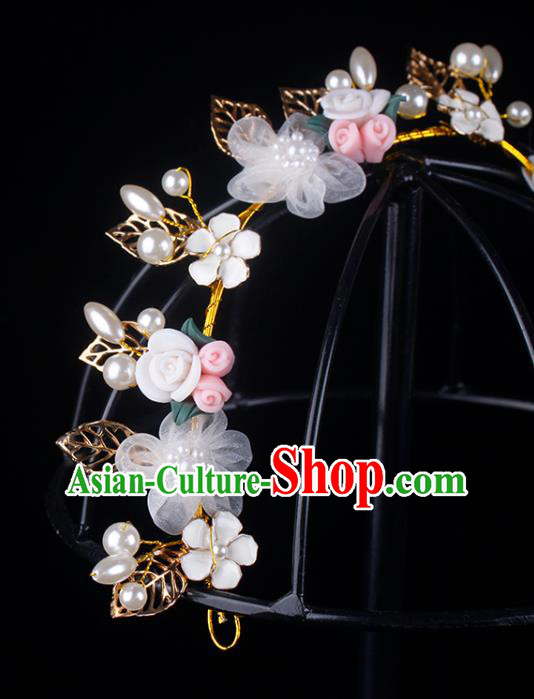 Wedding Princess Headband Elegant Hair Accessories Bride Flowers Hair Clasp Wedding Princess Headband Elegant Hair Accessories Bride Flowers Hair Clasp