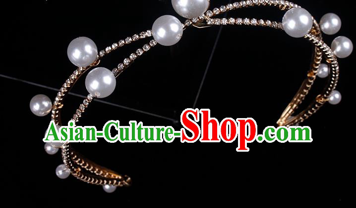 Europe Bride Pearls Royal Crown Wedding Princess Headband Elegant Hair Accessories Europe Bride Pearls Royal Crown Wedding Princess Headband Elegant Hair Accessories