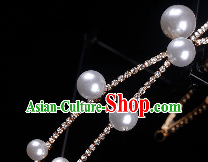 Europe Bride Pearls Royal Crown Wedding Princess Headband Elegant Hair Accessories Europe Bride Pearls Royal Crown Wedding Princess Headband Elegant Hair Accessories