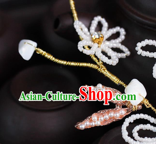 Top Grade Wedding Bride Hair Accessories Handmade Hair Stick Classical Beads Flower Hairpin