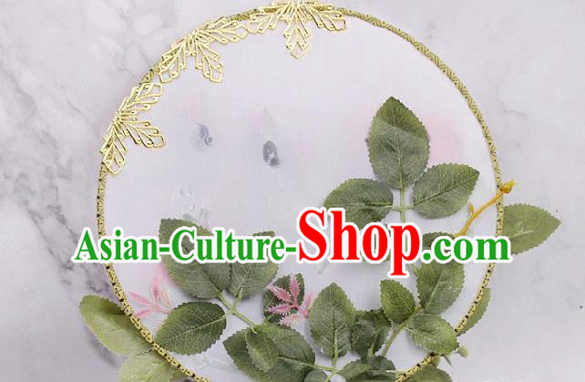 China Bride Circular Fan Traditional Wedding Silk Fan Handmade Red Rose Palace Fan China Bride Circular Fan Traditional Wedding Silk Fan Handmade Red Rose Palace Fan