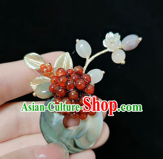 Handmade China Cheongsam Breastpin Classical Jewelry Garnet Beads Brooch Accessories Handmade China Cheongsam Breastpin Classical Jewelry Garnet Beads Brooch Accessories