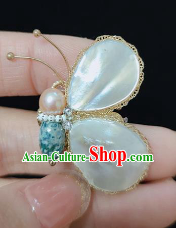 Handmade China Cheongsam Shell Butterfly Breastpin Classical Jewelry Pearl Brooch Accessories Handmade China Cheongsam Shell Butterfly Breastpin Classical Jewelry Pearl Brooch Accessories