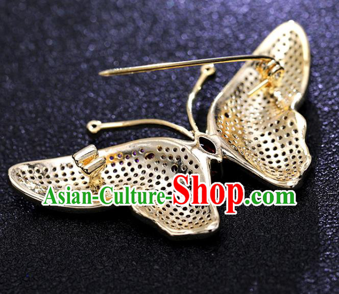 Handmade Rosy Crystal Butterfly Brooch Top Grade Zircon Jewelry Accessories Handmade Rosy Crystal Butterfly Brooch Top Grade Zircon Jewelry Accessories