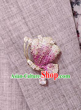 Top Grade Jewelry Accessories Handmade Crystal Butterfly Brooch Pink Zircon Breastpin Top Grade Jewelry Accessories Handmade Crystal Butterfly Brooch Pink Zircon Breastpin