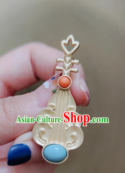 Top Golden Breastpin Handmade Lute Brooch Jewelry Accessories Top Golden Breastpin Handmade Lute Brooch Jewelry Accessories