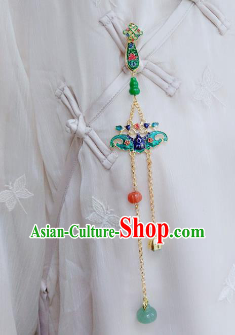 Handmade China Classical Cheongsam Cloisonne Bat Breastpin Jewelry Jade Gourd Brooch Pendant Accessories Handmade China Classical Cheongsam Cloisonne Bat Breastpin Jewelry Jade Gourd Brooch Pendant Accessories