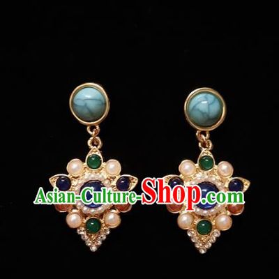 Top Baroque Queen Pearls Earrings Court Eardrop Jewelry Accessories