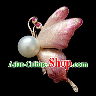 Top Crystal Breastpin Accessories Baroque Purple Butterfly Brooch Court Jewelry