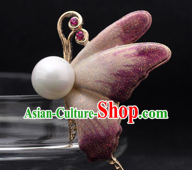Top Crystal Breastpin Accessories Baroque Purple Butterfly Brooch Court Jewelry Top Crystal Breastpin Accessories Baroque Purple Butterfly Brooch Court Jewelry