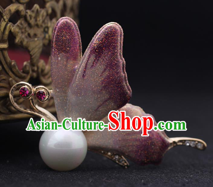 Top Crystal Breastpin Accessories Baroque Purple Butterfly Brooch Court Jewelry Top Crystal Breastpin Accessories Baroque Purple Butterfly Brooch Court Jewelry