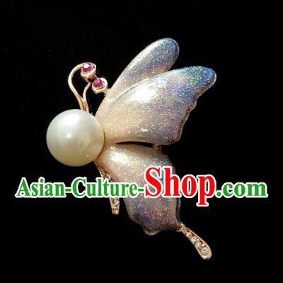 Top Baroque Blue Butterfly Brooch Court Jewelry Crystal Breastpin Accessories