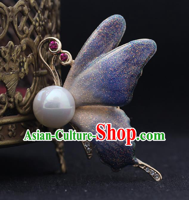Top Baroque Blue Butterfly Brooch Court Jewelry Crystal Breastpin Accessories Top Baroque Blue Butterfly Brooch Court Jewelry Crystal Breastpin Accessories