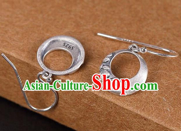 Top Chinese Cheongsam Silver Carving Earrings Classical Ear Jewelry Accessories Top Chinese Cheongsam Silver Carving Earrings Classical Ear Jewelry Accessories
