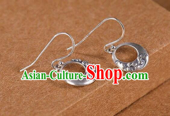Top Chinese Cheongsam Silver Carving Earrings Classical Ear Jewelry Accessories Top Chinese Cheongsam Silver Carving Earrings Classical Ear Jewelry Accessories