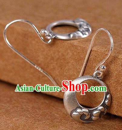 Top Chinese Cheongsam Silver Carving Earrings Classical Ear Jewelry Accessories Top Chinese Cheongsam Silver Carving Earrings Classical Ear Jewelry Accessories