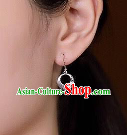 Top Chinese Cheongsam Silver Carving Earrings Classical Ear Jewelry Accessories Top Chinese Cheongsam Silver Carving Earrings Classical Ear Jewelry Accessories