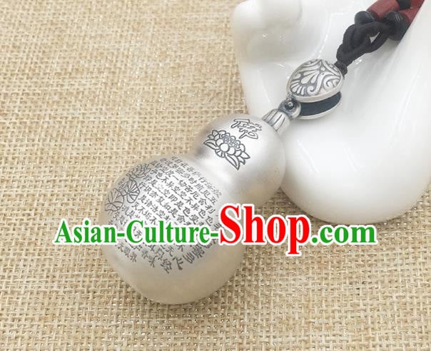 Handmade China Cheongsam Carving Lotus Pendant Accessories Classical Silver Gourd Necklace Jewelry Handmade China Cheongsam Carving Lotus Pendant Accessories Classical Silver Gourd Necklace Jewelry