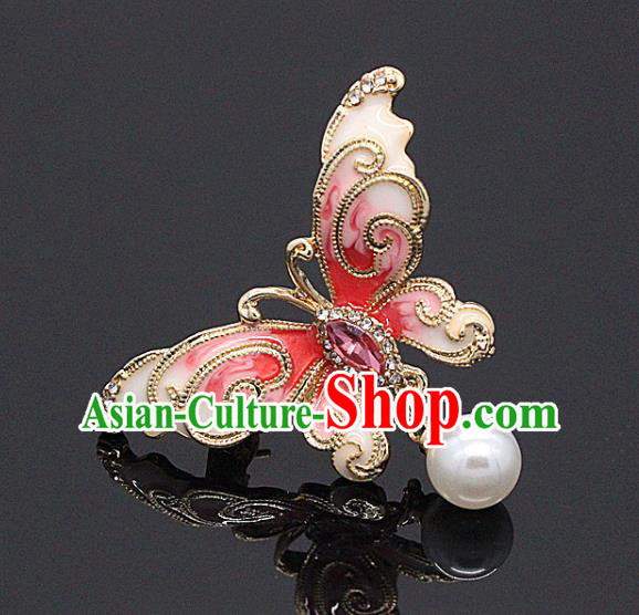 Top Baroque Enamel Pink Butterfly Brooch Court Jewelry Accessories Red Crystal Breastpin Top Baroque Enamel Pink Butterfly Brooch Court Jewelry Accessories Red Crystal Breastpin