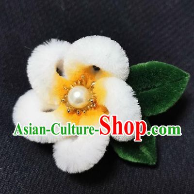 China Handmade Traditional Velvet Plum Hair Stick Ancient Princess Headwear