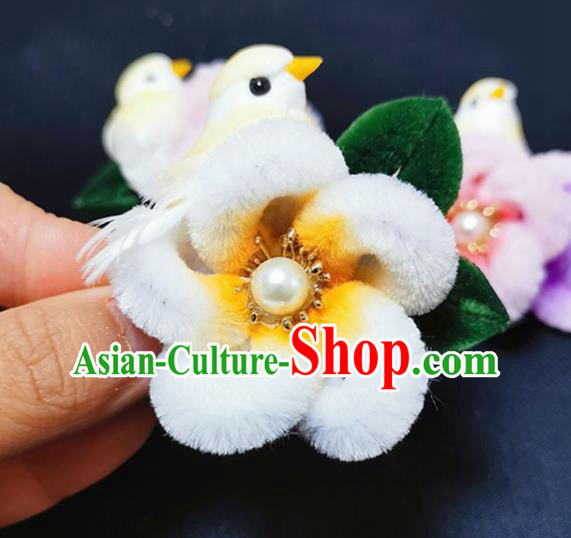 China Handmade Traditional Velvet Plum Hair Stick Ancient Princess Headwear China Handmade Traditional Velvet Plum Hair Stick Ancient Princess Headwear