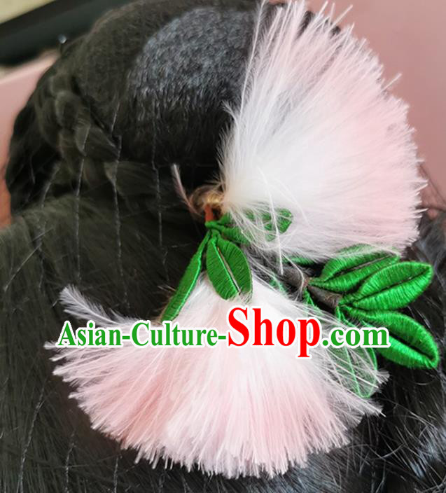 China Handmade Pink Albizia Flower Hair Stick Traditional Hanfu Hairpin China Handmade Pink Albizia Flower Hair Stick Traditional Hanfu Hairpin
