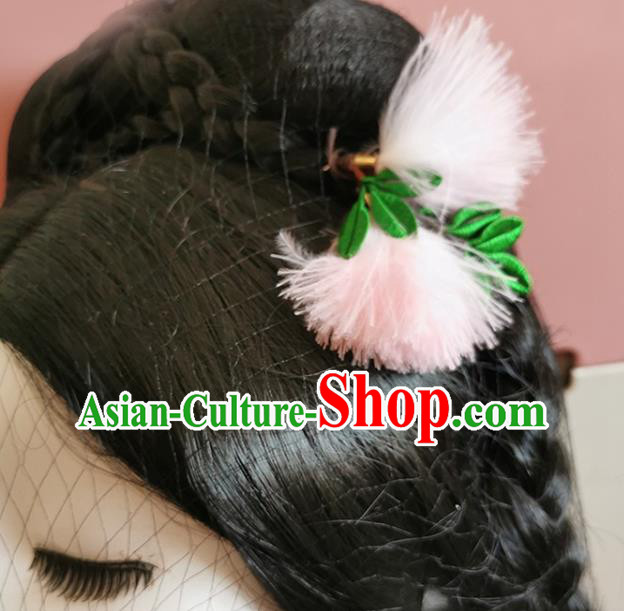 China Handmade Pink Albizia Flower Hair Stick Traditional Hanfu Hairpin China Handmade Pink Albizia Flower Hair Stick Traditional Hanfu Hairpin
