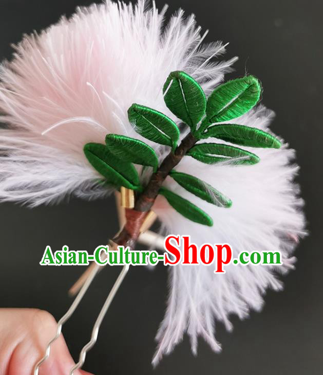 China Handmade Pink Albizia Flower Hair Stick Traditional Hanfu Hairpin China Handmade Pink Albizia Flower Hair Stick Traditional Hanfu Hairpin