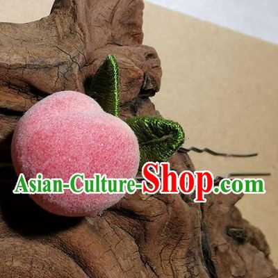 China Handmade Pink Peach Hair Stick Traditional Hanfu Hairpin