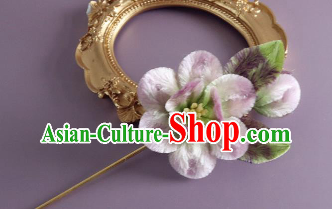 Traditional China Ancient Hanfu Hairpin Handmade Lilac Velvet Flowers Hair Accessories Traditional China Ancient Hanfu Hairpin Handmade Lilac Velvet Flowers Hair Accessories