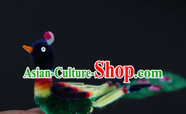 China Ancient Hanfu Velvet Hair Stick Traditional Handmade Peacock Hairpin China Ancient Hanfu Velvet Hair Stick Traditional Handmade Peacock Hairpin