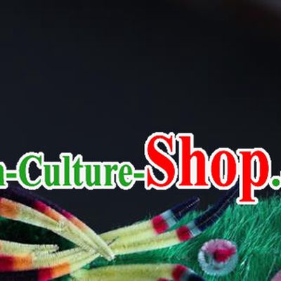 China Ancient Hanfu Velvet Hair Stick Traditional Handmade Peacock Hairpin