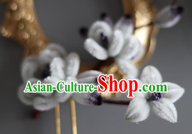 Handmade China Ancient Grey Velvet Plum Blossom Hairpin Traditional Hanfu Flowers Hair Accessories Handmade China Ancient Grey Velvet Plum Blossom Hairpin Traditional Hanfu Flowers Hair Accessories