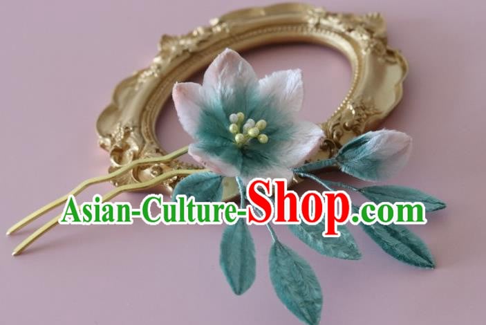 Handmade China Ancient Court Velvet Hairpin Traditional Hanfu Flower Hair Stick Hair Accessories Handmade China Ancient Court Velvet Hairpin Traditional Hanfu Flower Hair Stick Hair Accessories