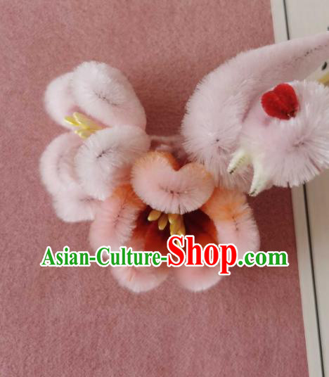 China Classical Hanfu Velvet Plum Bird Hair Stick Traditional Ancient Court Hairpin China Classical Hanfu Velvet Plum Bird Hair Stick Traditional Ancient Court Hairpin
