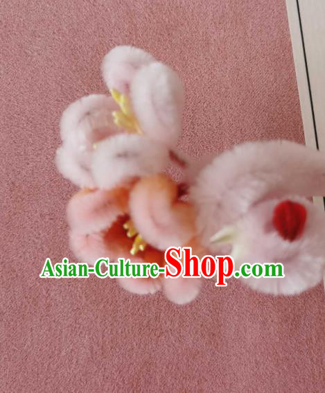 China Classical Hanfu Velvet Plum Bird Hair Stick Traditional Ancient Court Hairpin China Classical Hanfu Velvet Plum Bird Hair Stick Traditional Ancient Court Hairpin