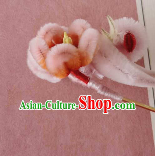 China Classical Hanfu Velvet Plum Bird Hair Stick Traditional Ancient Court Hairpin China Classical Hanfu Velvet Plum Bird Hair Stick Traditional Ancient Court Hairpin