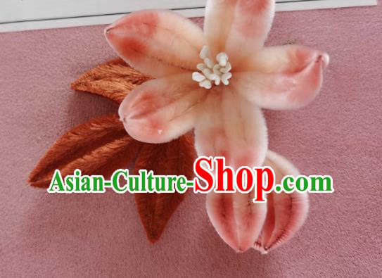 China Classical Hanfu Hair Stick Traditional Ancient Court Lady Velvet Flowers Hairpin China Classical Hanfu Hair Stick Traditional Ancient Court Lady Velvet Flowers Hairpin