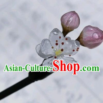 China Traditional Hanfu Wood Hair Stick Classical Plum Blossom Hairpin