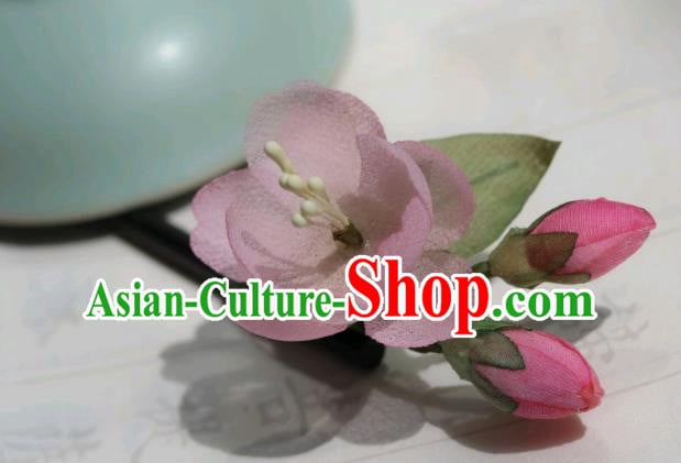 China Classical Cheongsam Pink Begonia Hairpin Traditional Hanfu Silk Flowers Wood Hair Stick China Classical Cheongsam Pink Begonia Hairpin Traditional Hanfu Silk Flowers Wood Hair Stick