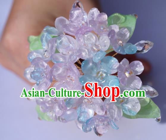 China Classical Ming Dynasty Hanfu Hairpin Traditional Ancient Princess Pink Hydrangea Hair Stick China Classical Ming Dynasty Hanfu Hairpin Traditional Ancient Princess Pink Hydrangea Hair Stick