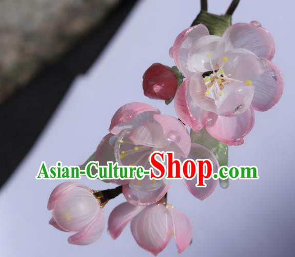 China Classical Hanfu Pink Begonia Hairpin Traditional Ancient Princess Flowers Hair Stick China Classical Hanfu Pink Begonia Hairpin Traditional Ancient Princess Flowers Hair Stick