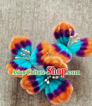 China Handmade Hair Stick Traditional Hanfu Hair Accessories Classical Velvet Flowers Hairpin China Handmade Hair Stick Traditional Hanfu Hair Accessories Classical Velvet Flowers Hairpin