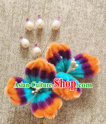 China Pearls Hair Stick Handmade Hair Accessories Traditional Velvet Flowers Hairpin China Pearls Hair Stick Handmade Hair Accessories Traditional Velvet Flowers Hairpin